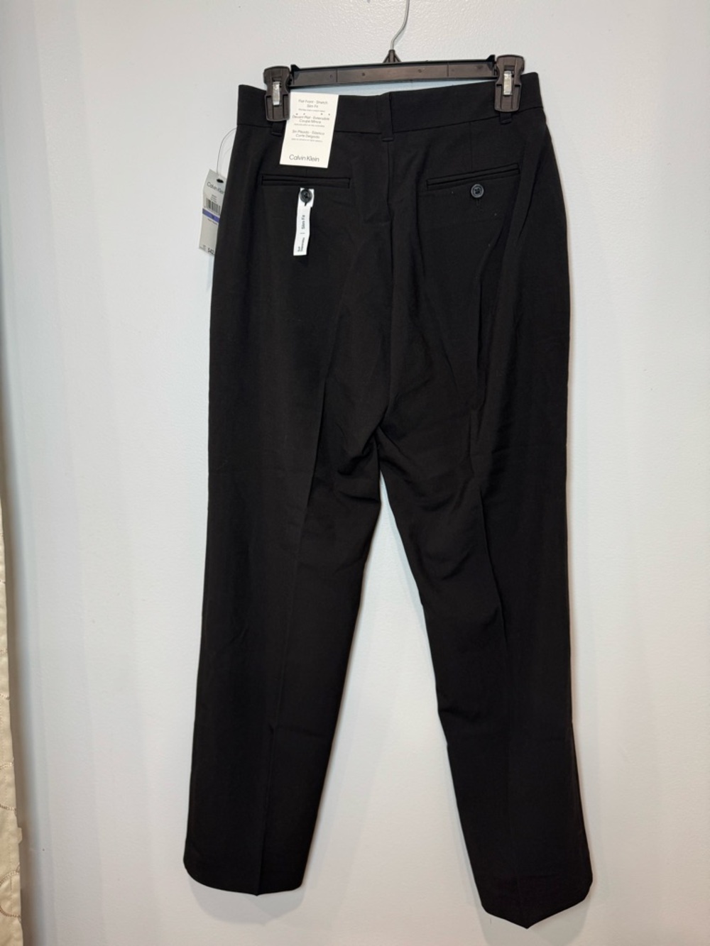 Calvin Klein Womens Slim Fit Black Dress Pants Size 18 Regular Stretch NWT - Picture 2 of 13